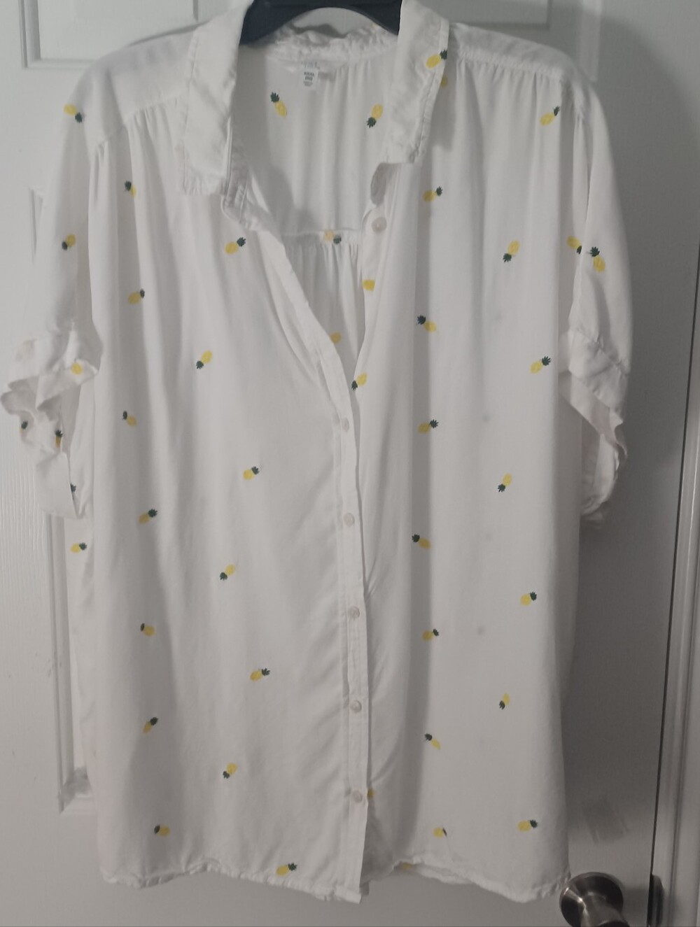 Time And Tru Pineapple Blouse Sz XXXL 22
